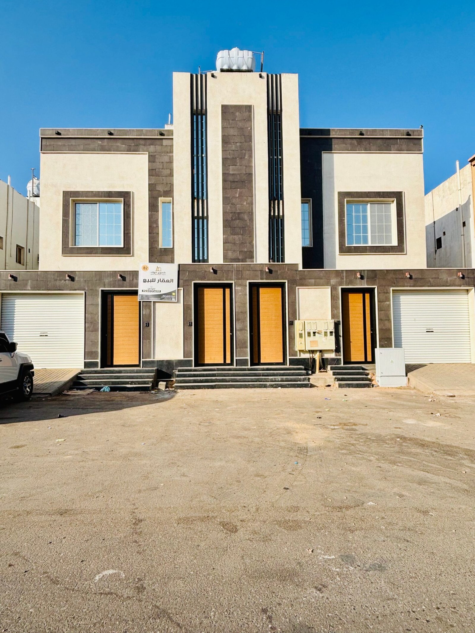 تكلفة بناء فيلا في تبوك واجهة فيلا مكتملة في تبوك بعد التشطيب الخارجي