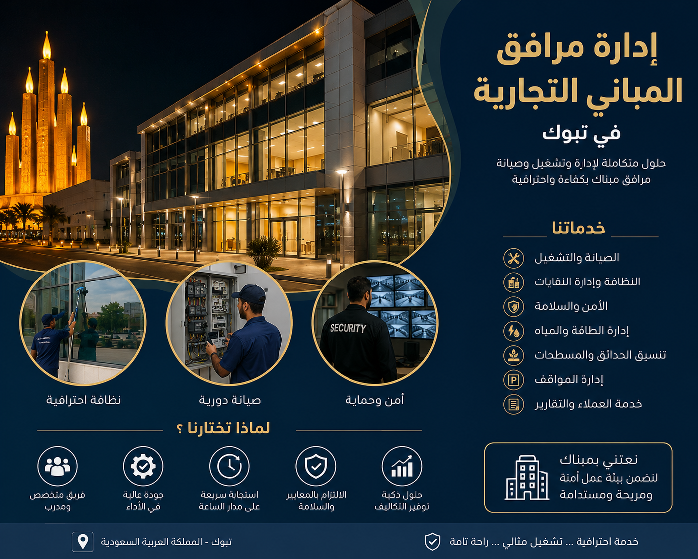 إدارة مرافق مبنى تجاري في تبوك